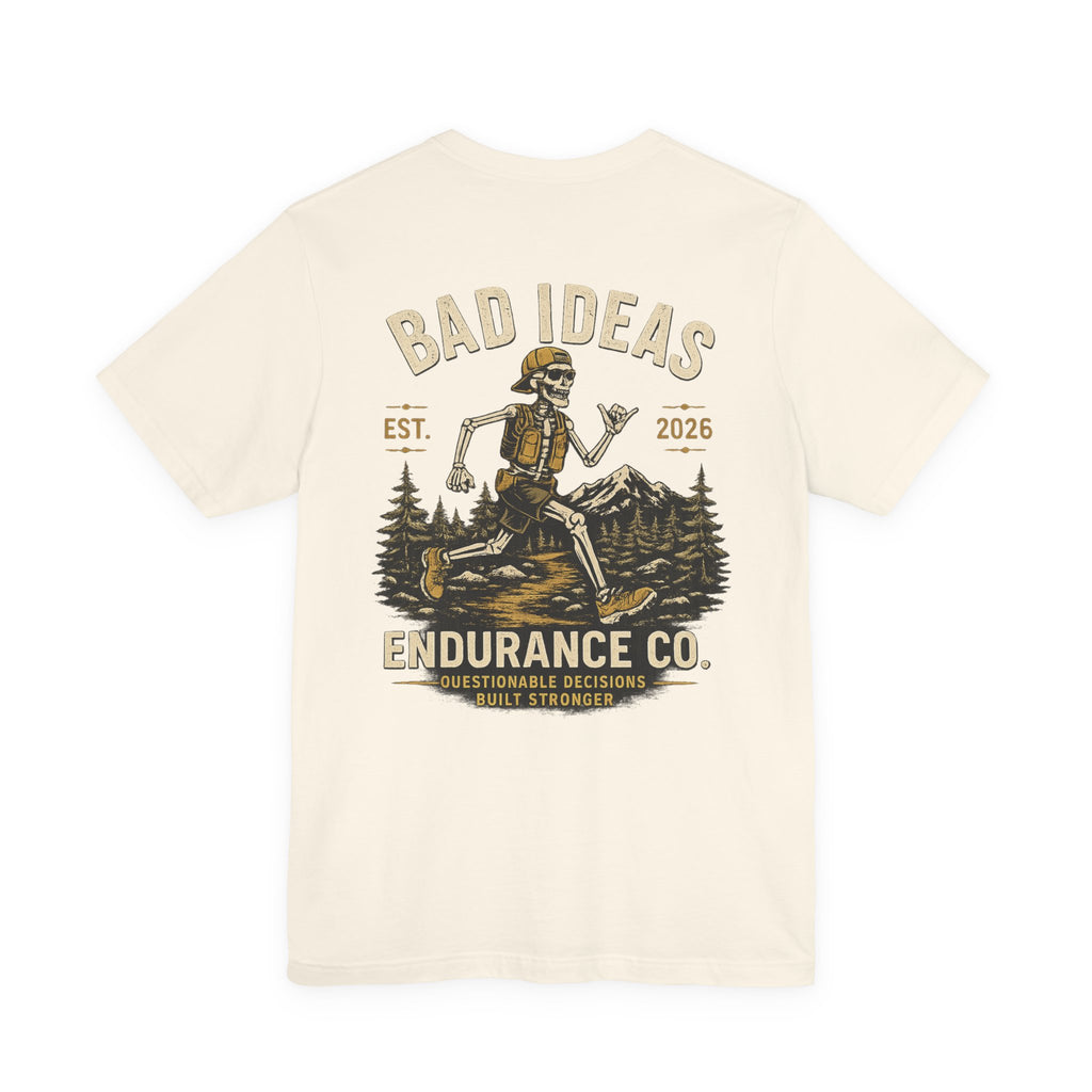 Bad Ideas Endurance Co. Skeleton Runner Trail Running Shirt | Ultra Marathon Tee